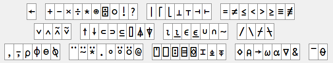 APL symbols